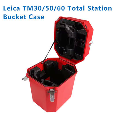 رنگ قرمز کیف کیرینگ پلاستیکی سخت برای Lei Co جعبه حمل برای Lei Ca Total Station TM30 TM50 TM60 TS60