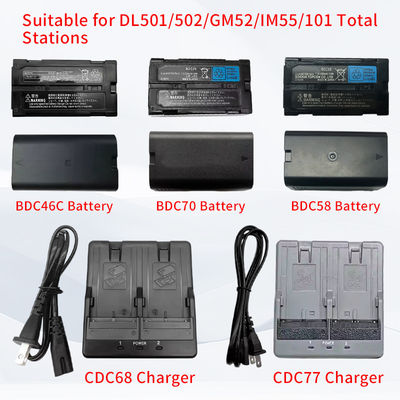 Compatible with DL501502GM52/IM55 101 Total Station Battery BDC465870 Charger CDC68